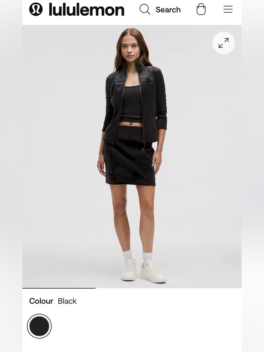 lululemon athletica Black Active Scuba HR Mini Skirt Velvet Medium NWT